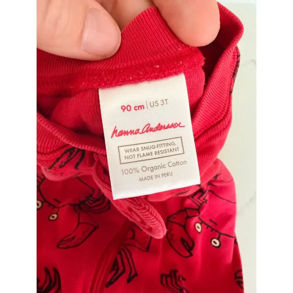 Hanna Andersson Organic Cotton Crab Print Sleeper 3T